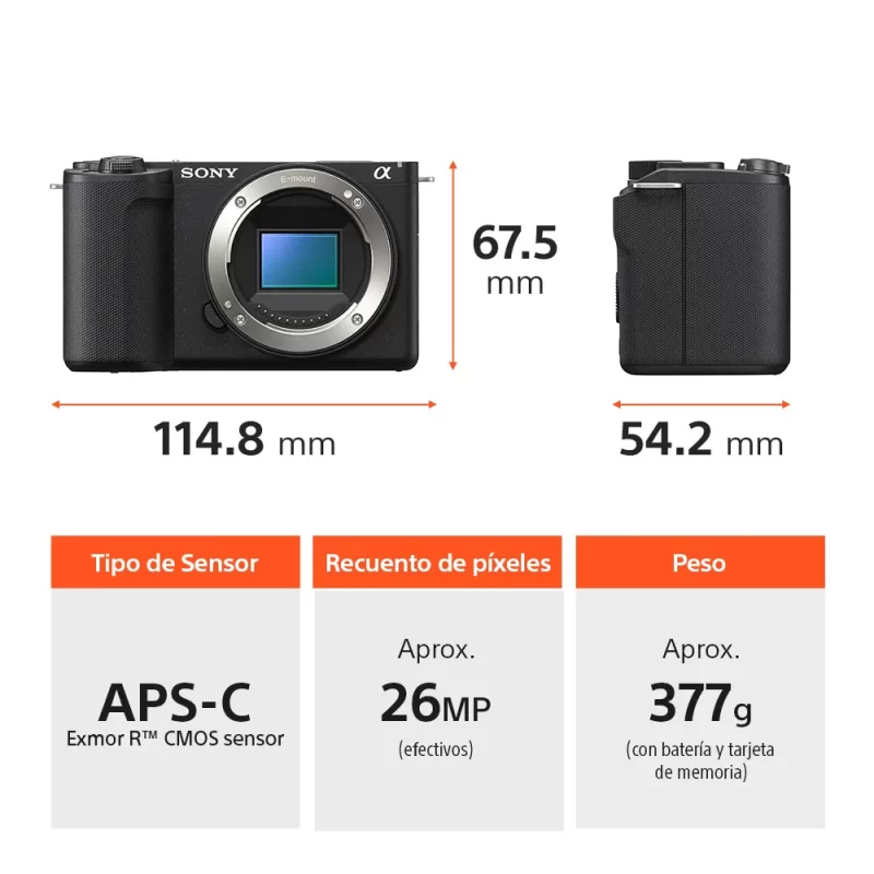 SONY ALPHA ZV-E10 ll CON LENTE ZV-E10 ll SELP16502 - Imagen 2